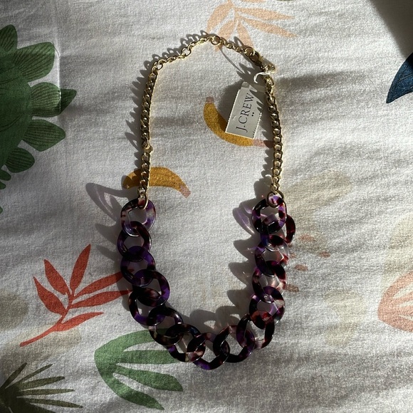 NWT! J.Crew Resin Colorful Link Necklace - Picture 1 of 5